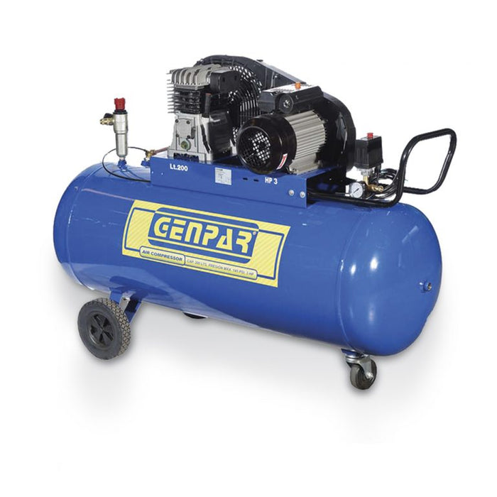 Compresor Horizontal Profesional 200 Lts de 3 Hp, Genpar