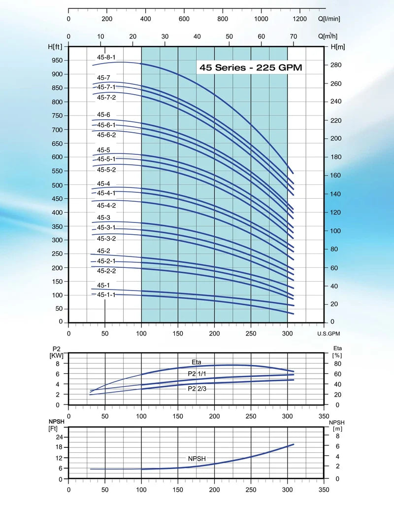 Bomba de Agua Multietapas Vertical VPC Tipo Jockey de 300 GPM, Pearl