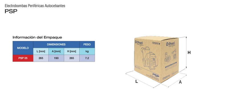 Bomba de Agua Periférica Autocebante de 110 V con 0.5 Hp, Pearl